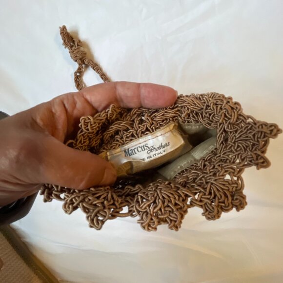 Vintage Marcus Brothers, Made in Italy woven drawstring bag shoulder straps - Picture 2 of 5